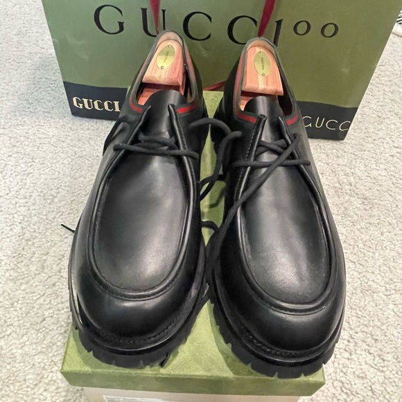 Gucci Men’s Sz 13 Leather Upper and Runner Sole Quebec Calf - Picture 2 of 9
